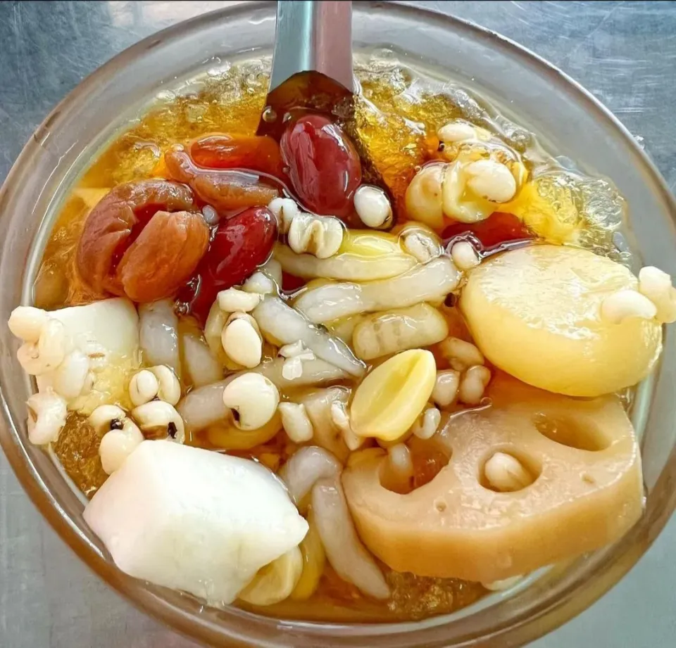 Iced Assorted Bean & Barley in Longan Syrup (เต้าทึง) 🫘🧊🍧🤤|An'leeさん