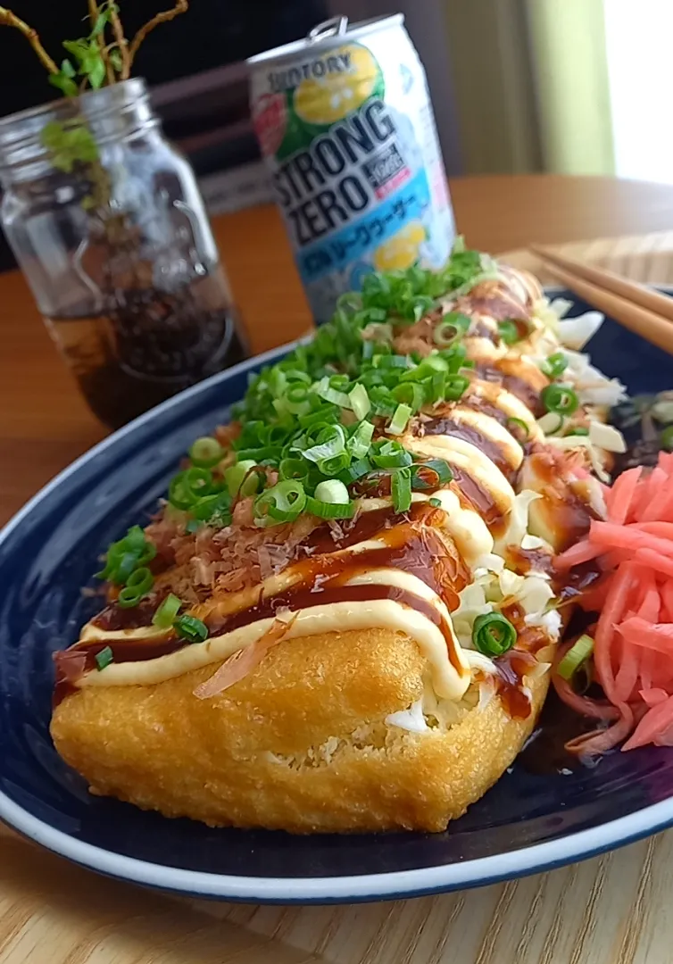 お好み焼き風栃尾揚げ|まりおさん