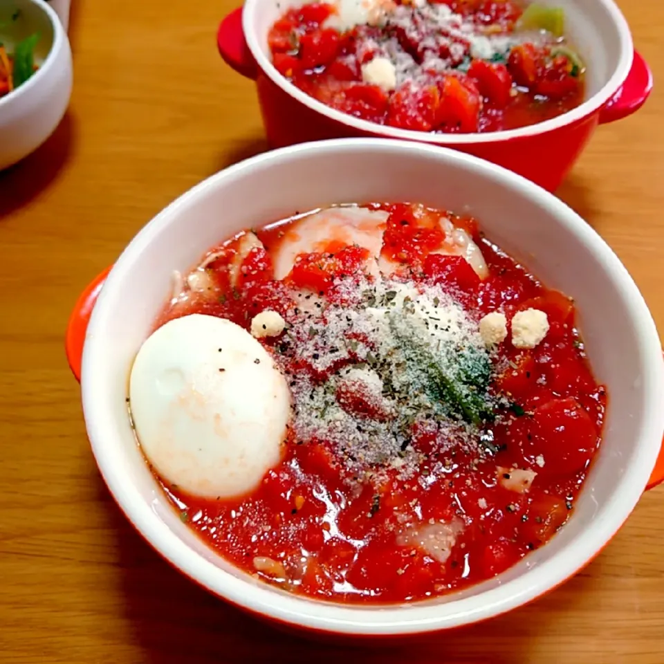 冷たいトマト麺|ごはんきろくさん