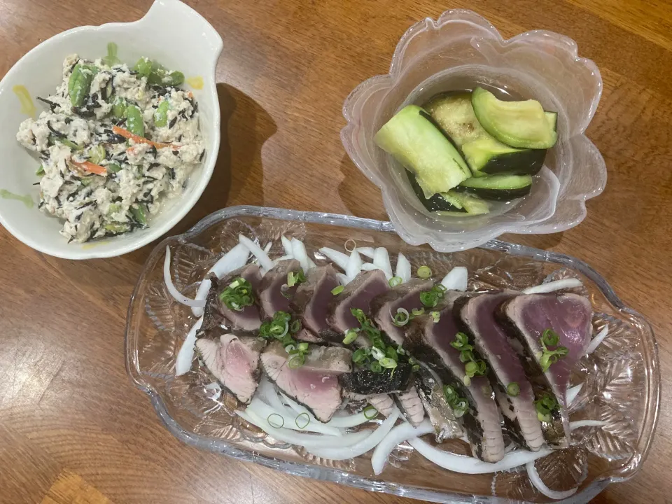 今夜は 頂き物の鰹たたきで 晩ご飯|sakuramochiさん