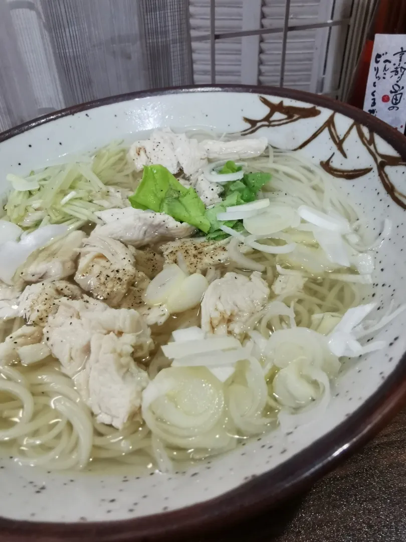 Snapdishの料理写真:極上手作りスープで、作る🙌

とり温素麺👌グ〜です☺️🍻|ペンギンさん