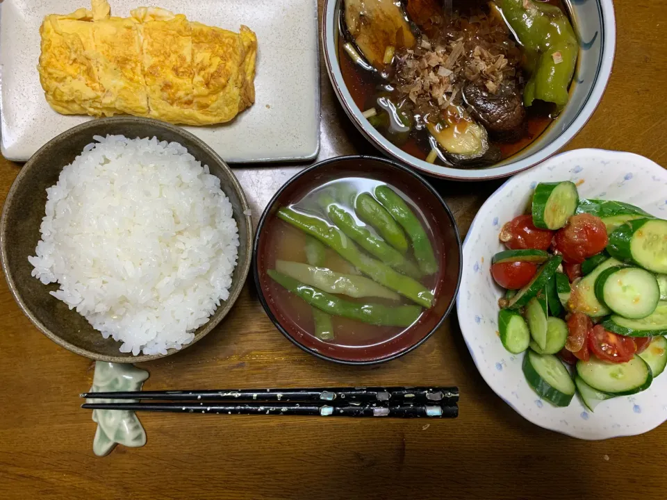 ナスと甘長唐辛子の焼き浸し|ATさん