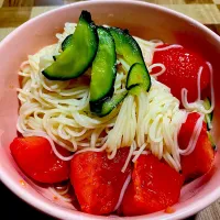 Snapdishの料理写真:氷トマトそうめん|ゆかぢさん