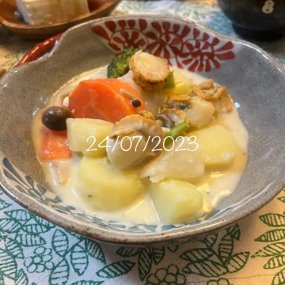 ベビー帆立のクリーム煮|友さん