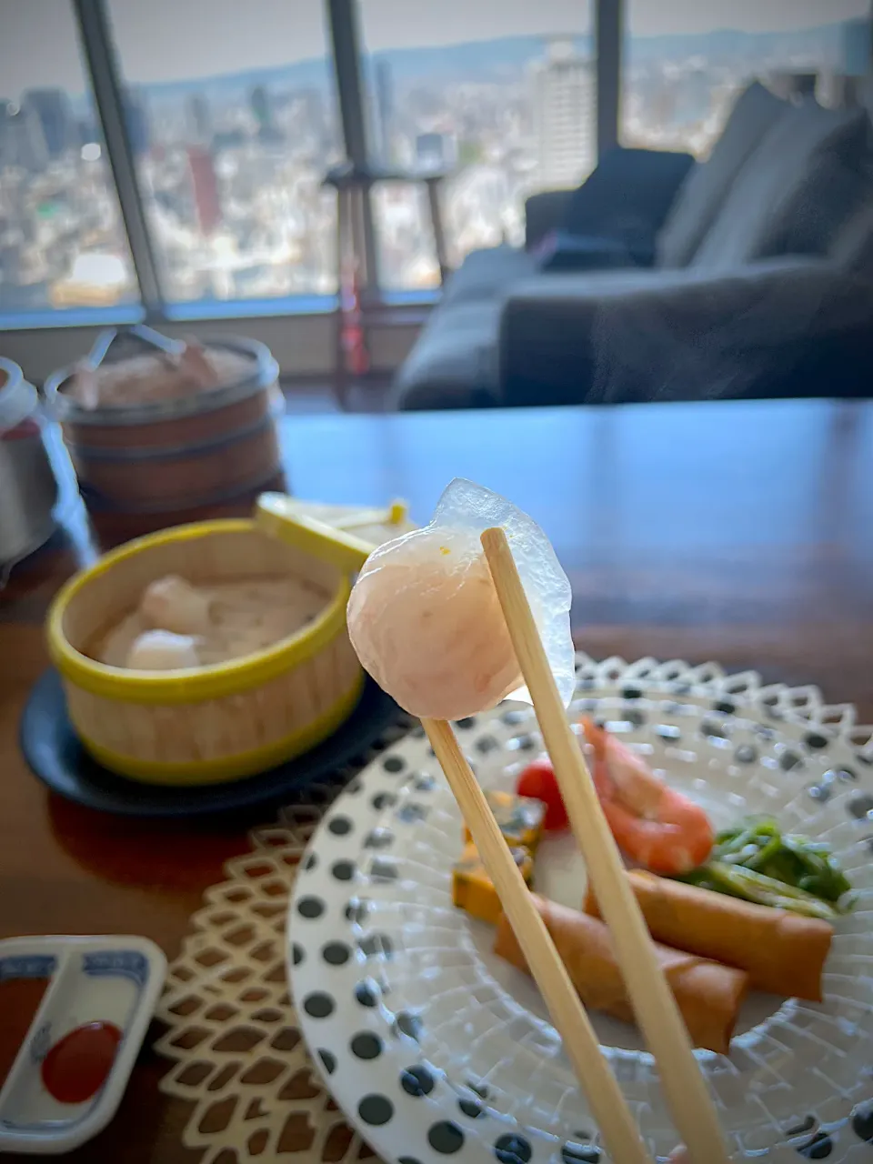 Snapdishの料理写真:人生初の点心料理教室で蝦蒸し餃を作る|つじいみいさん