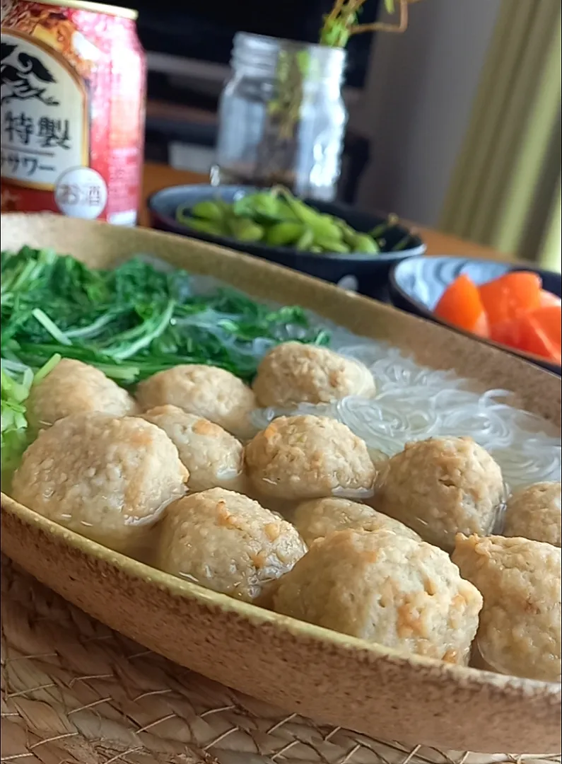 鶏団子と春雨のｽｰﾌﾟ煮|まりおさん