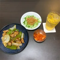 Snapdishの料理写真:酢豚と中華クラゲとキムチ|ふかおさん