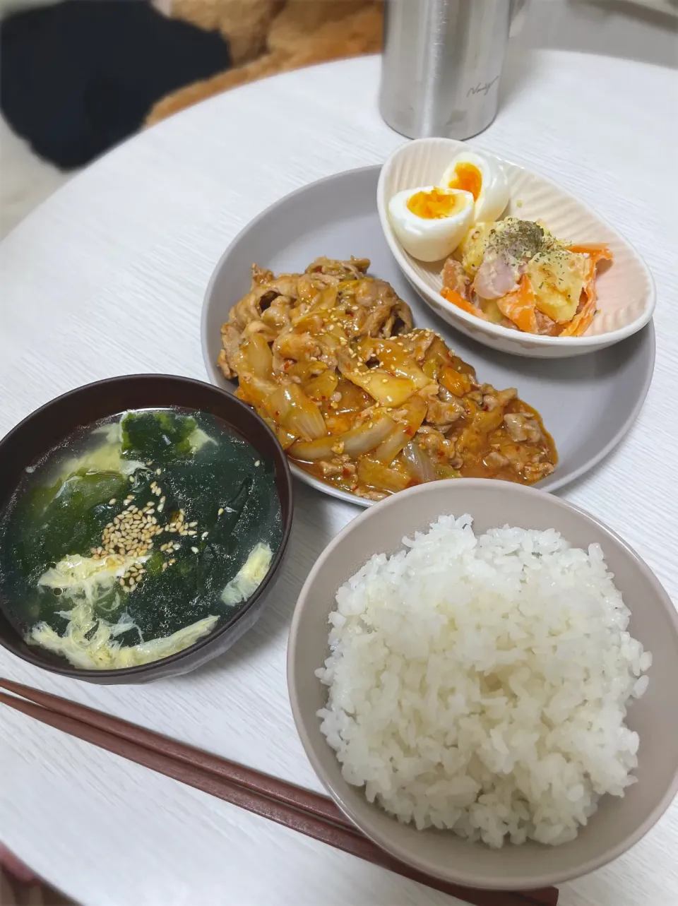 Snapdishの料理写真:豚キムチ定食|おいもさん