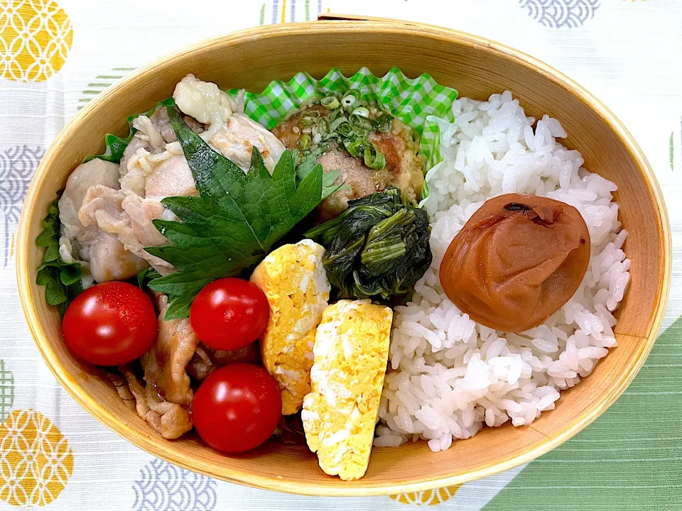 焼鳥、玉子焼き、豚肉炒め、がんも🍱|なお🅿️さん