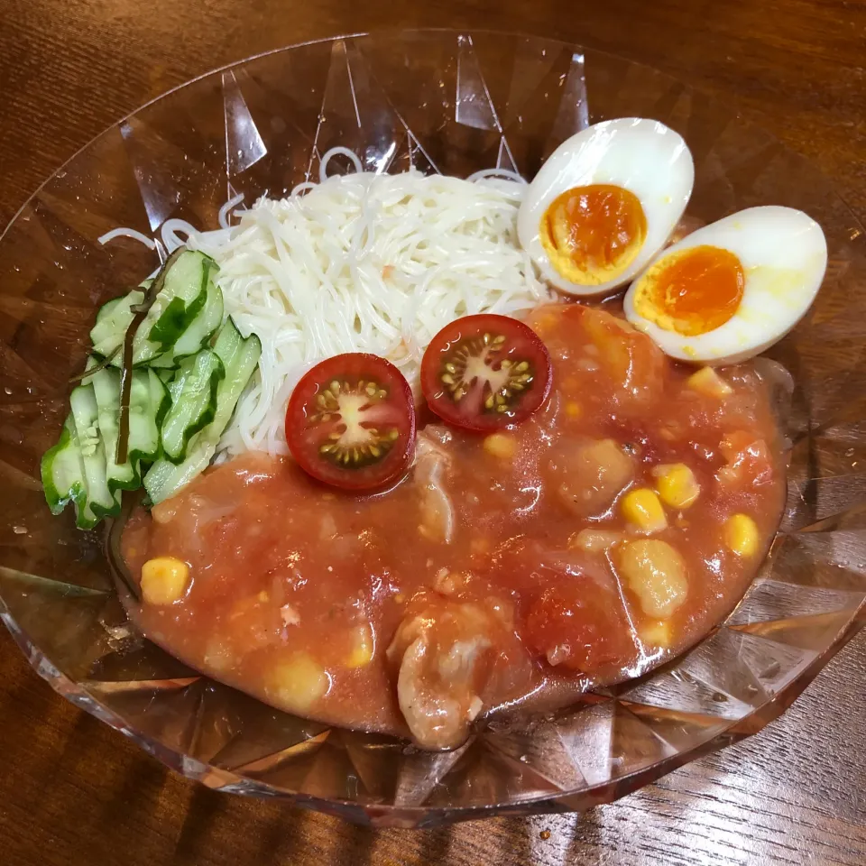 揖保乃糸de冷製チキントマト🍅ソース|henryさん