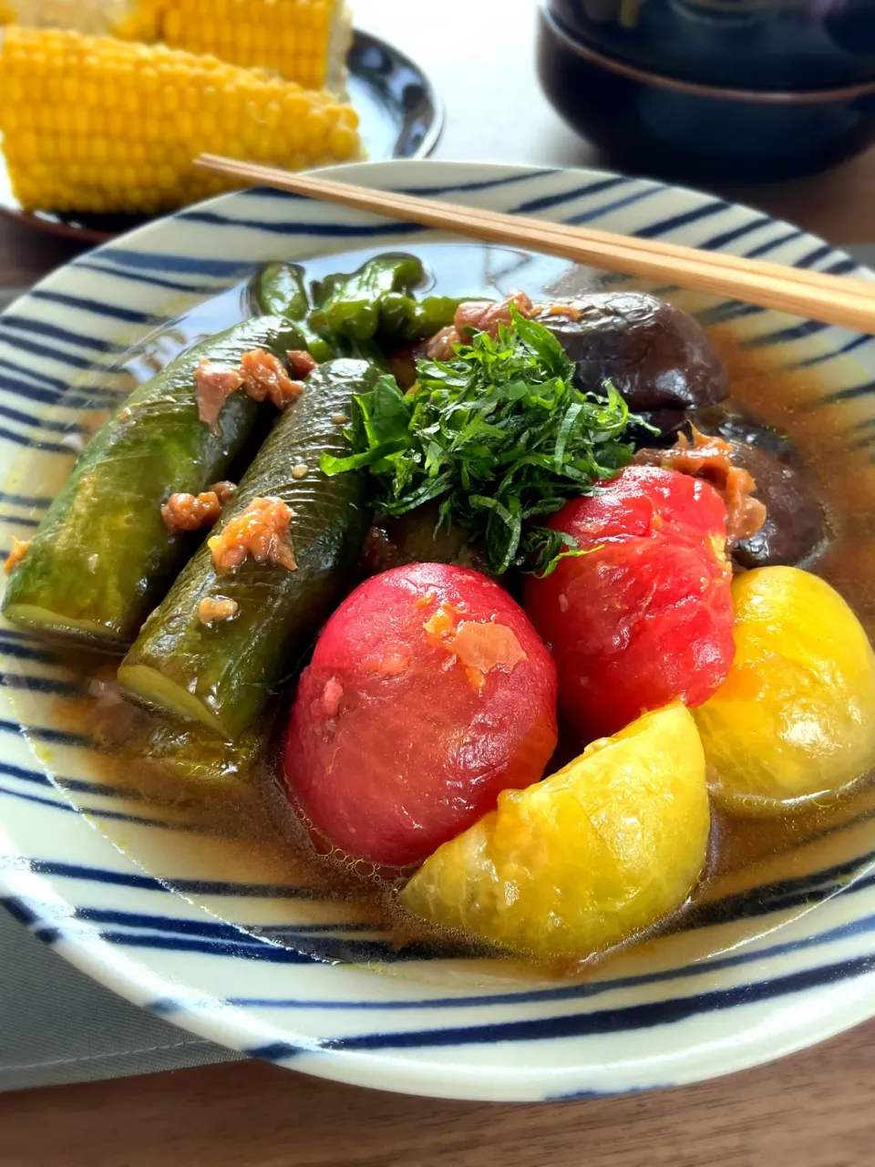 梅風味☆夏野菜の焼き浸し|スイーツポテトさん