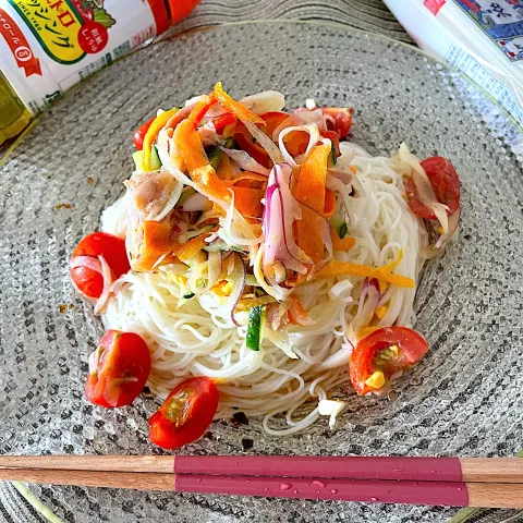 「揖保乃糸 上級品」を使ってみたSnapdishの料理・レシピ写真:揖保乃糸でサラダ素麺🥗