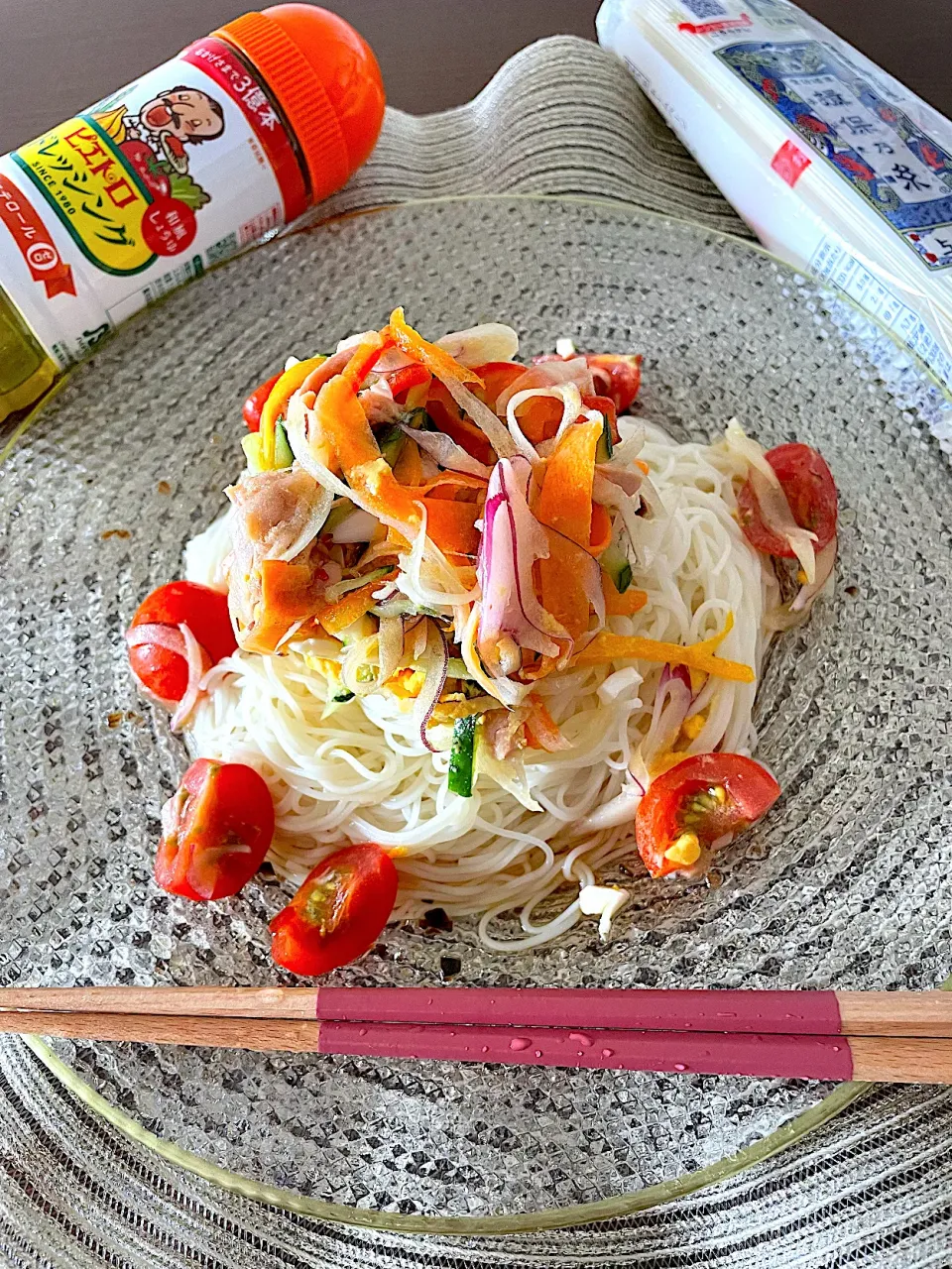 揖保乃糸でサラダ素麺🥗|いっちゃんさん