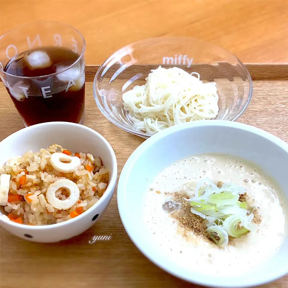 残りのタレもごくごく飲んじゃう、素麺のつけタレ美味しいです‼️😆ごまと豆腐の素麺🥢|🌸yuni🌸さん