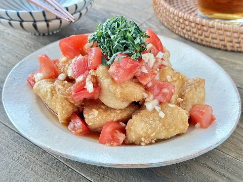 鶏むね肉の唐揚げ〜トマぽんだれ〜|ヤマサ醤油公式アカウントさん