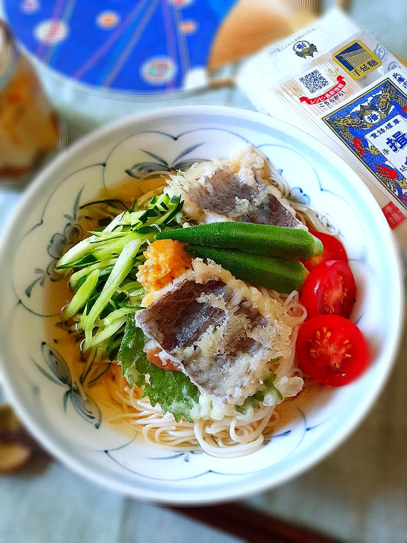 旬素材たっぷり～🎶ハモ素麺です😊|fumfumさん