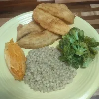 Snapdishの料理写真:Fish,  Broccoli, Yams, & Couscous.|Cooking with Angie K-town Wayさん