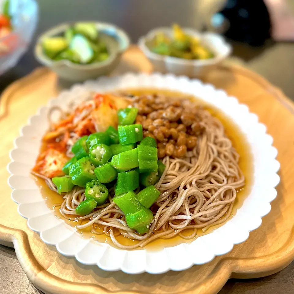 ねばねばキムチ蕎麦|ぴっとさん