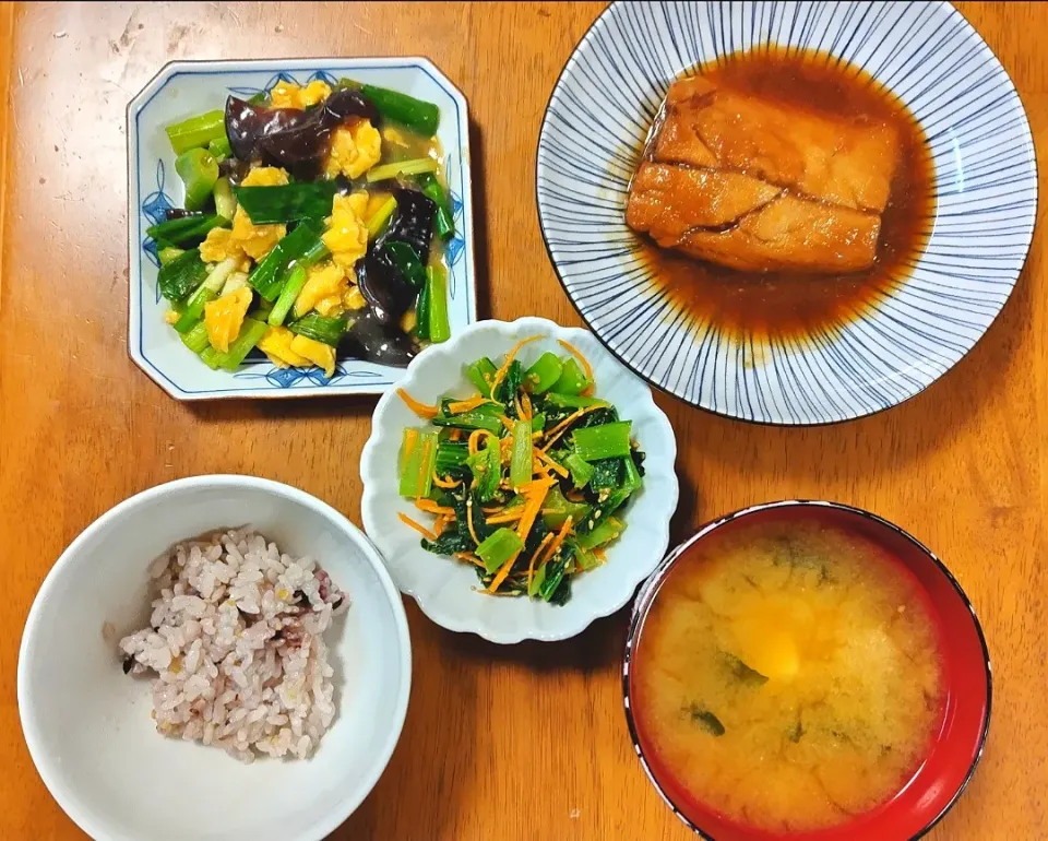 2023 0720　鯖のみぞれ煮　小松菜のごま昆布ナムル　きくらげの玉炒め　豆腐とわかめのお味噌汁|いもこ。さん