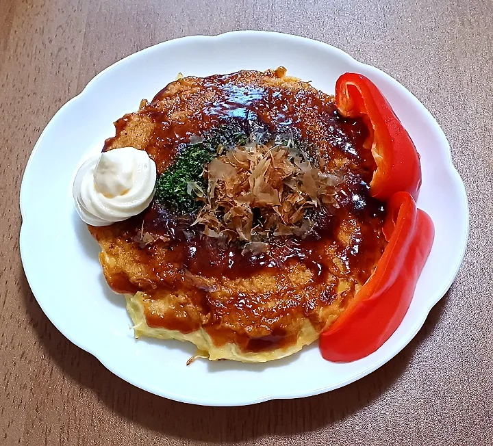 ナナの料理　パプリカとお豆腐の入ったお好み焼き|ナナさん