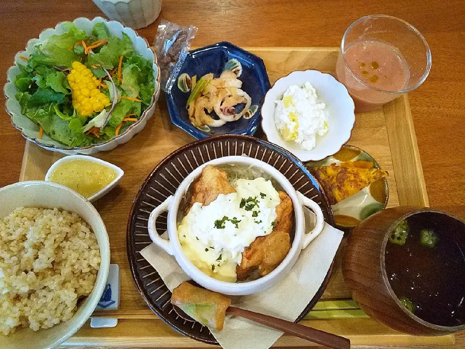 発酵食ランチきらくやさんで
チキン南蛮定食|さくらんぼさん