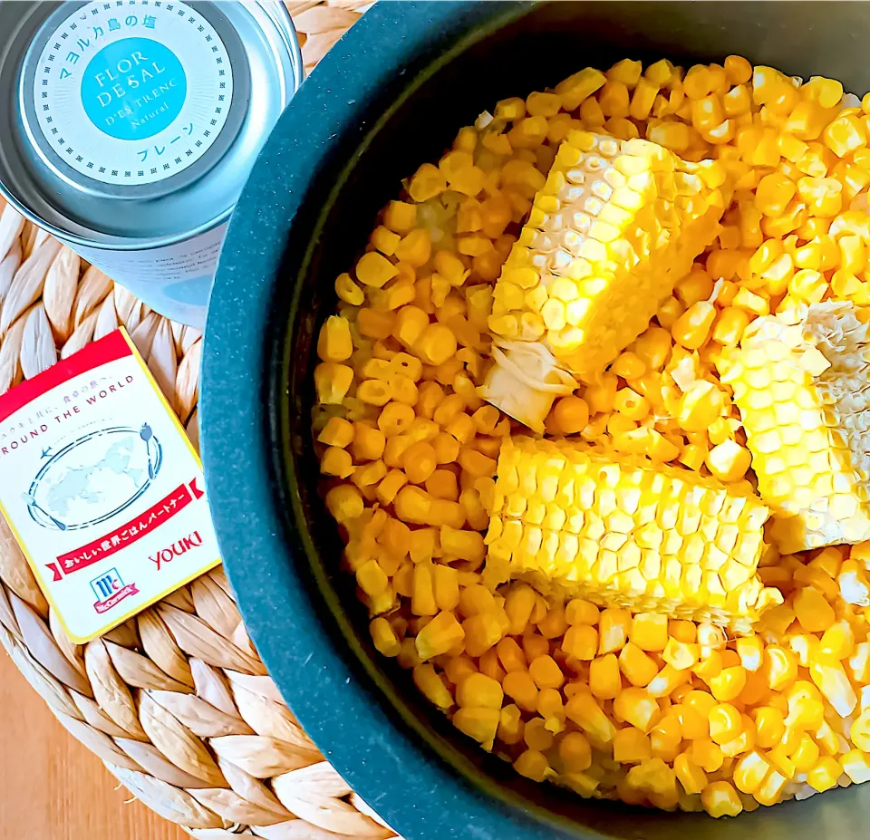 念願のとうもろこしごはん(ﾉ🌽≧∀≦)ﾉ🍚|にゃんぺこさん