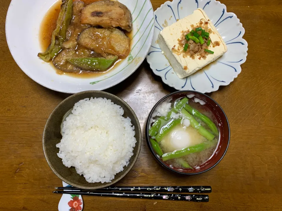 ナスと甘長唐辛子の焼き揚げ浸し|ATさん