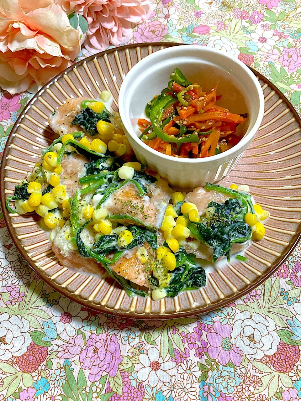 鮭🐟と野菜のクリーム煮🌽|ringonamaさん