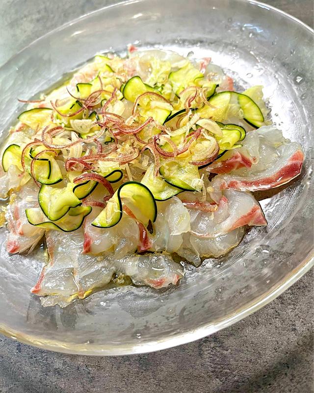 ズッキーニとミョウガ 鯛のカルパッチョ/bisccco | Snapdish[スナップ