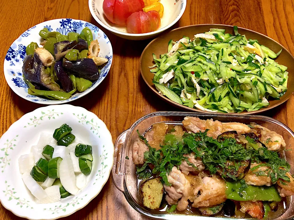 Snapdishの料理写真:鶏肉と夏野菜のみぞれ煮。|kerryさん