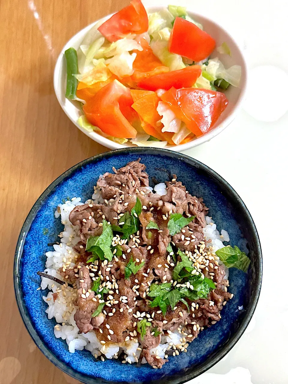 焼き牛しゃぶ丼献立|besさん