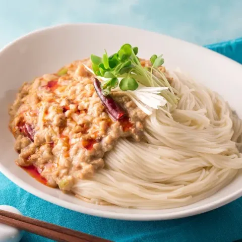 「ダイズラボ冷凍大豆のお肉 ミンチタイプ」を使ってみたSnapdishの料理・レシピ写真:汁なし担々そうめん