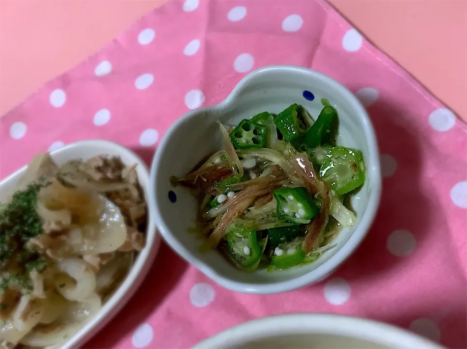 オクラと茗荷の生姜風味副菜！|たにしさん