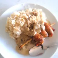 Basmati with chicken kebab smeared with thick mushroom sauce|Leo Ndabambiさん