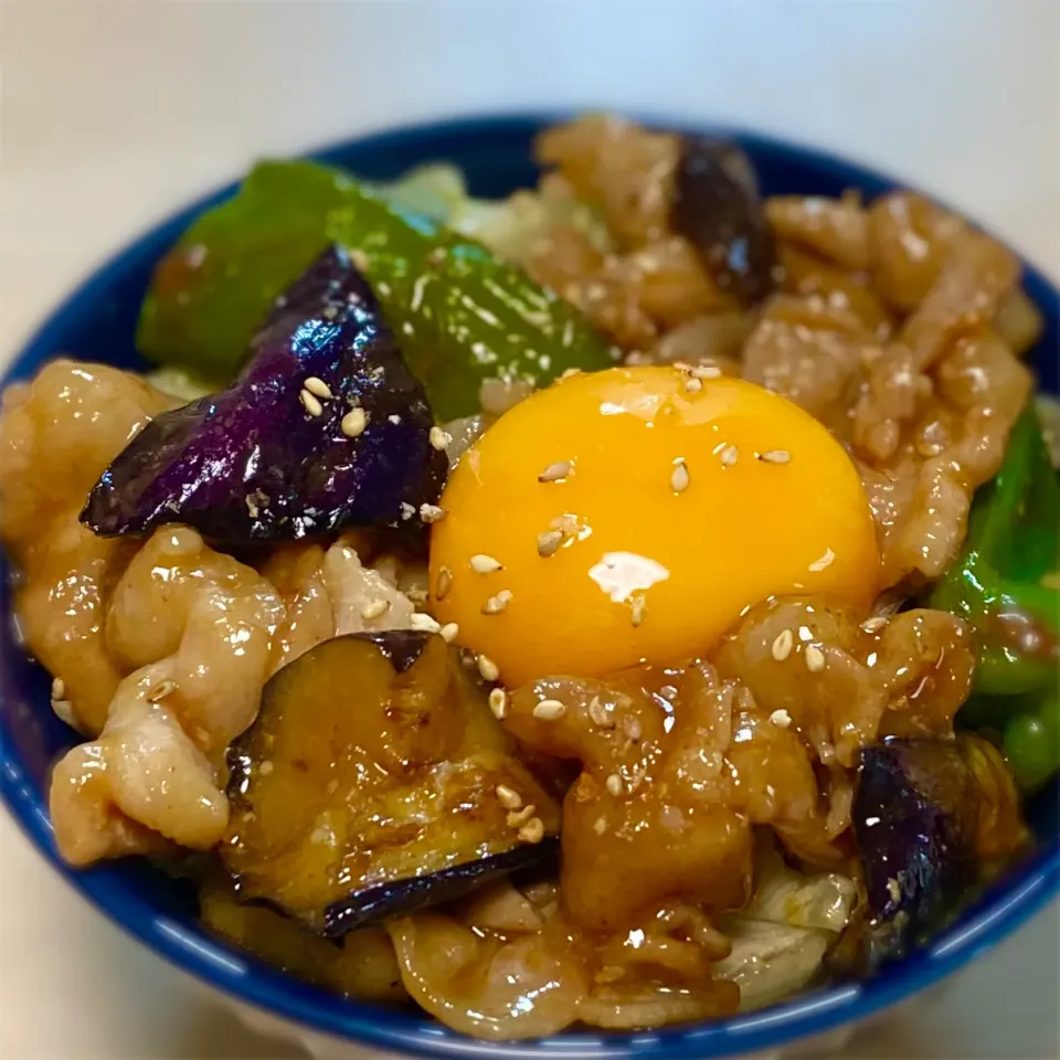 茄子と豚バラのスタミナ丼|ふぅちゃんさん