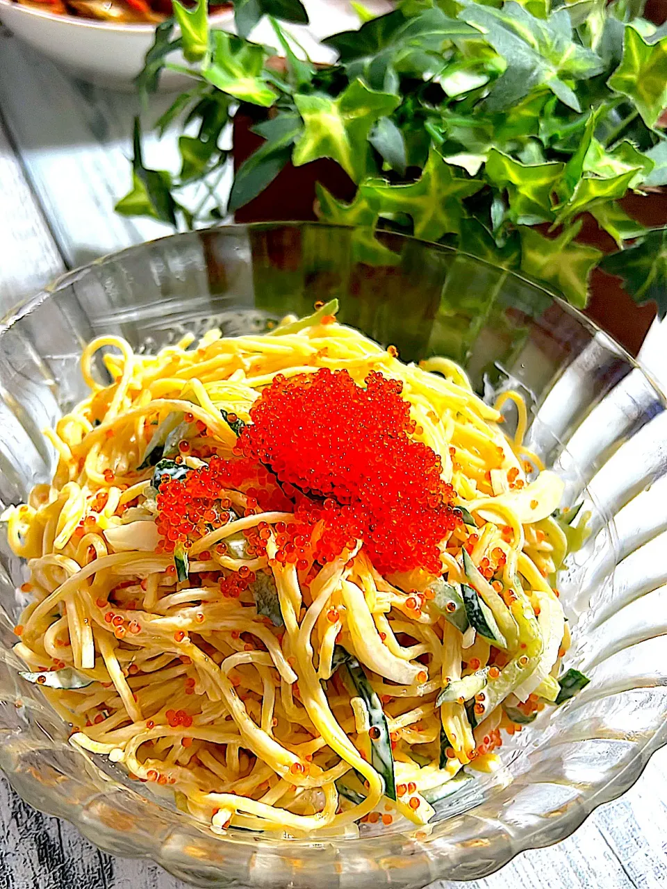 Snapdishの料理写真:口の中が楽しい、とびっこのサラダスパゲティ❣️|🌺🌺Foodie🌺🌺さん