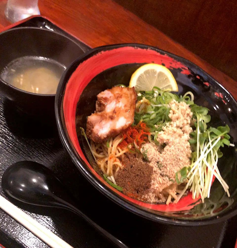 汁なし冷やし坦々麺　昨日のお昼ご飯|魅耜さん