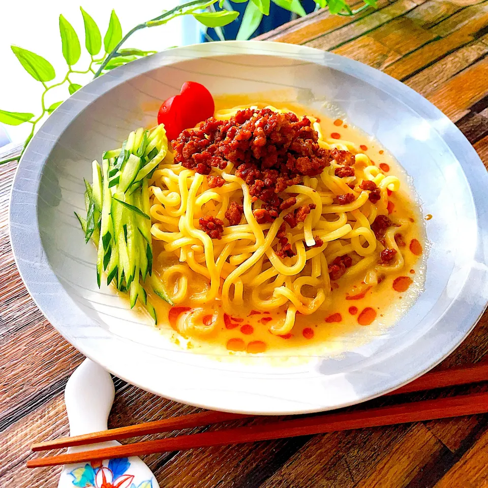 あ〜暑い💦　こんな時は冷たい食べ物　　んで　簡単に🍜白ごま冷やし坦々麺|S の食卓2さん