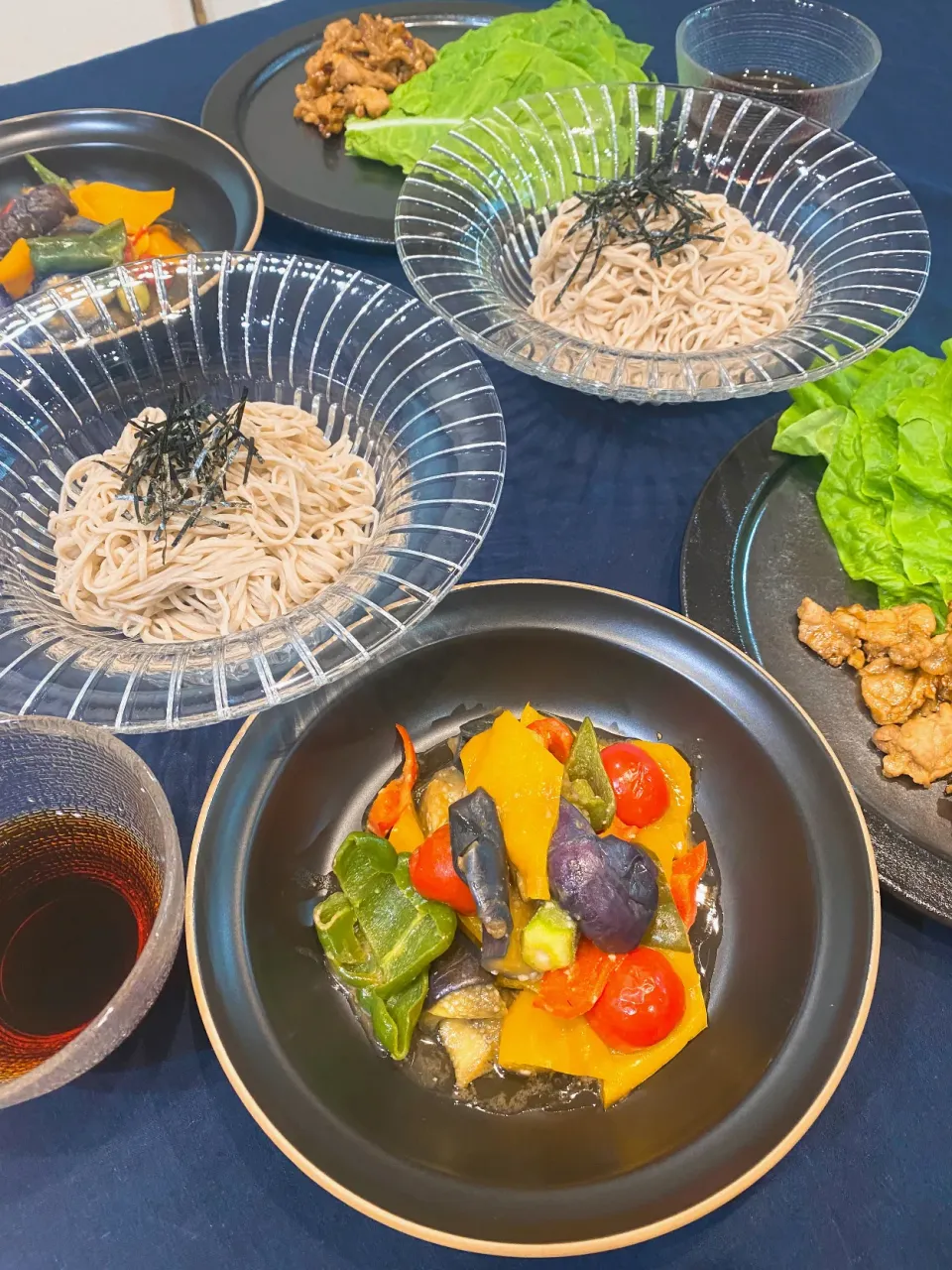 夏野菜の味噌炒め＆戸隠そばの献立|めいめいさん