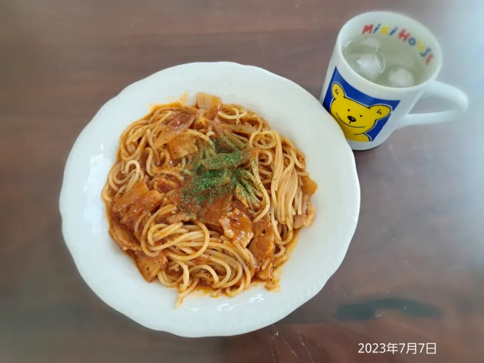 2023年7月7日の昼ご飯
トマトパスタ
焼酎水割り|ソラ♂のご飯さん