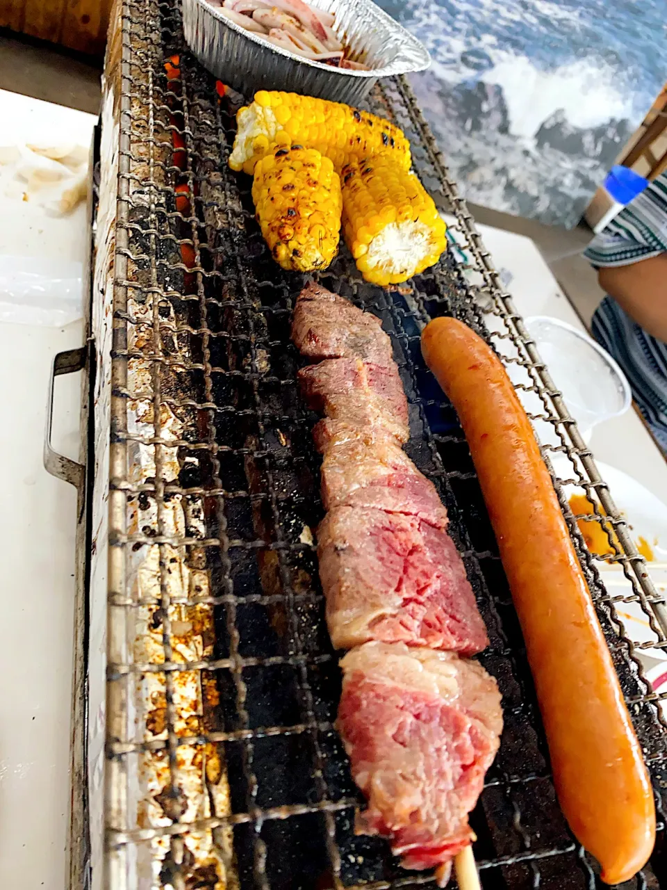 牛串焼き　焼きとうもろこし|みーさん