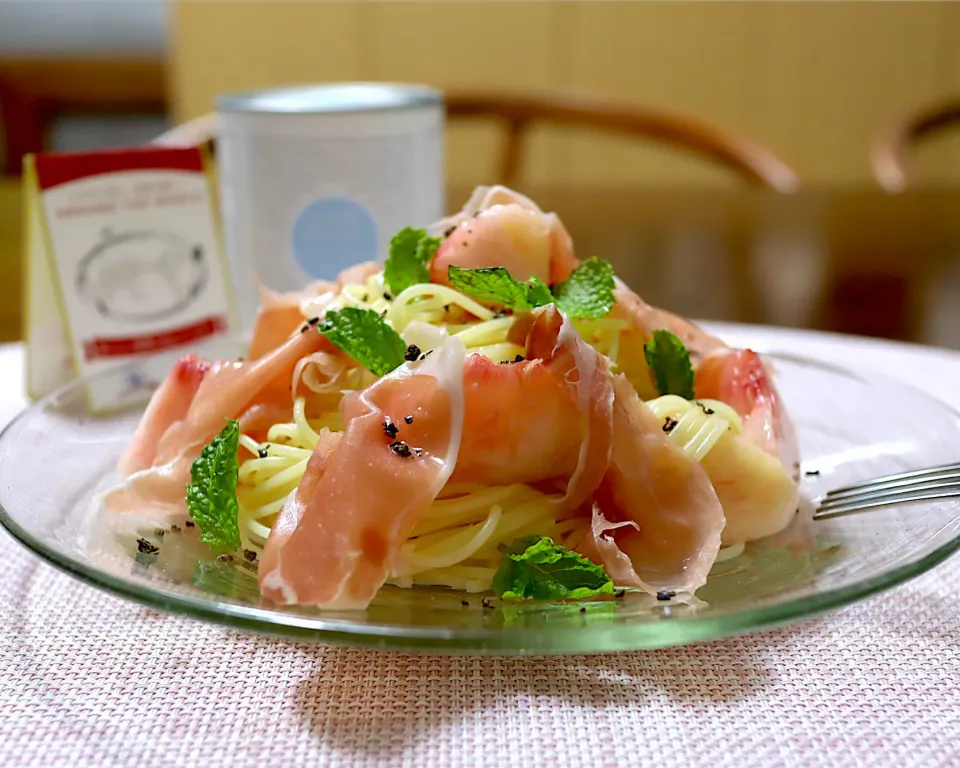 かおるさんの料理 かおるさんの料理 桃の冷製スパゲティーニ|かおるさん