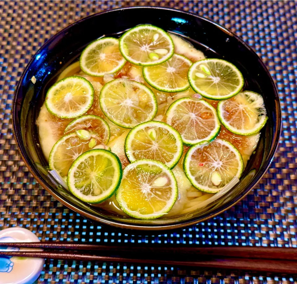 Snapdishの料理写真:いちじく・すだちの、ひやかけ半田麺|にゃあ（芸名）さん