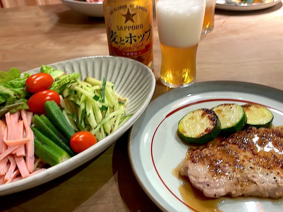 Snapdishの料理写真:トンテキ・冷麺|くり子さん