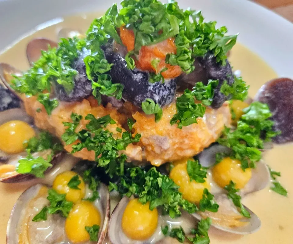 #鱈とあさりのうにソース#|金井義則さん