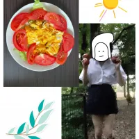 Snapdishの料理写真:娘と収穫したトマトで料理|ショウコさん