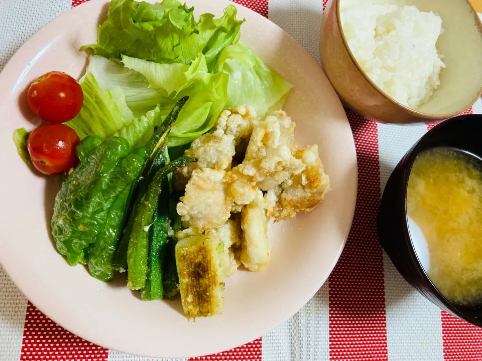 【おかえり、パパ】夏野菜と鶏の唐揚げ|飛鳥さん