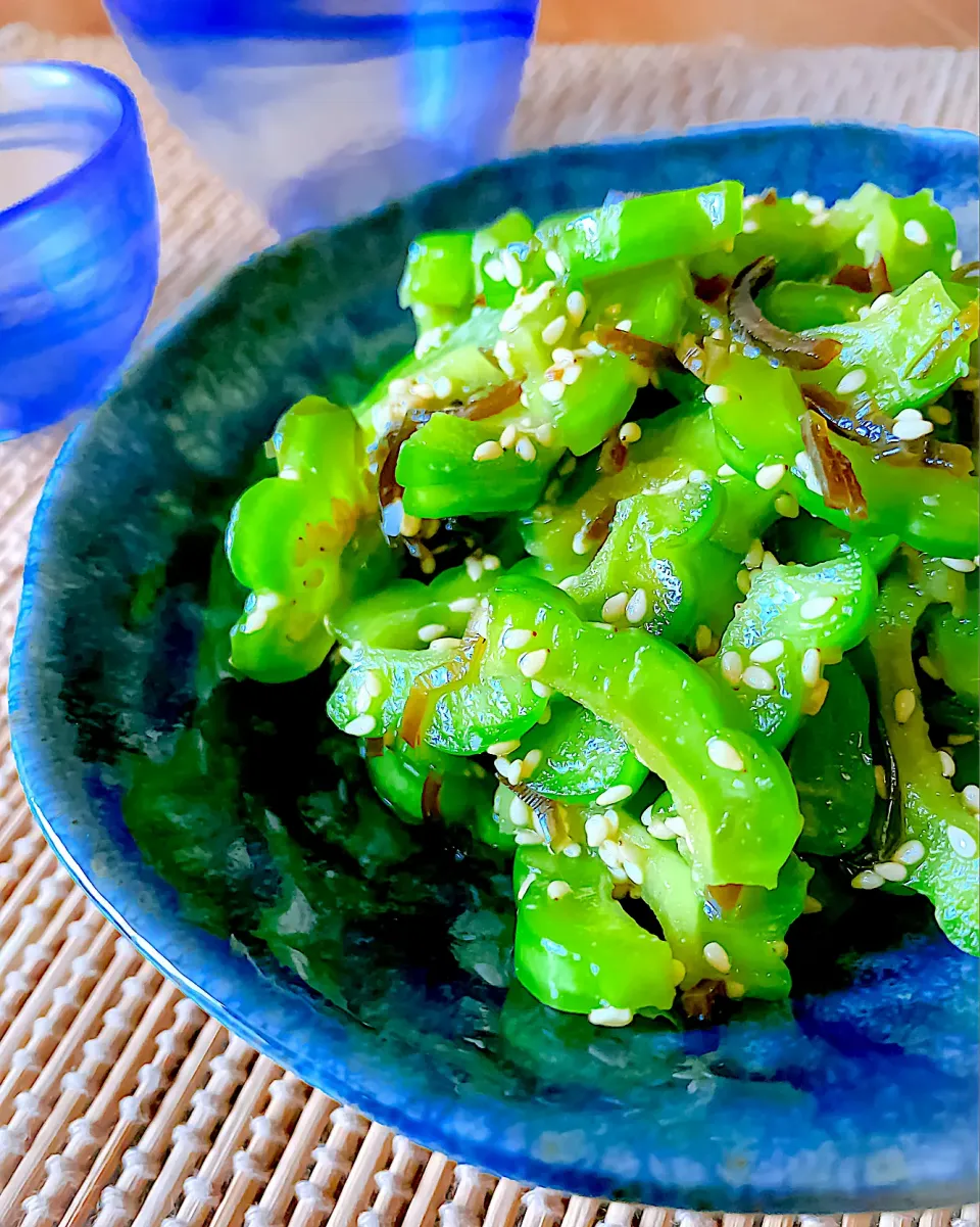 🥗サラダゴーヤの寒こうじ塩昆布和え🥗|にゃんぺこさん