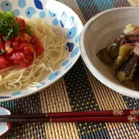 Snapdishの料理写真:🍆の大根おろし煮＆🍅カッペリーニ|Naoko Kotaniさん