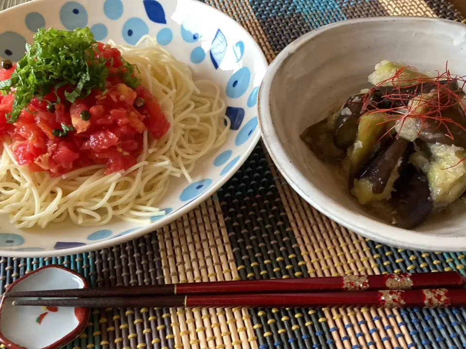 🍆の大根おろし煮＆🍅カッペリーニ|Naoko Kotaniさん